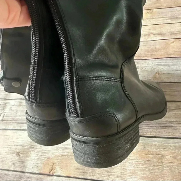 Sam Edelman Tall Riding Boots Black Leather Sz 7 - Picture 8 of 10
